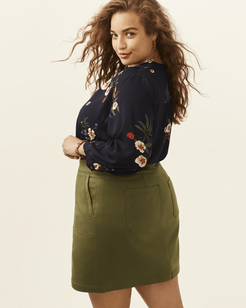 Plus Size Brooklyn Three Quarter Sleeve Blouse CAVIAR